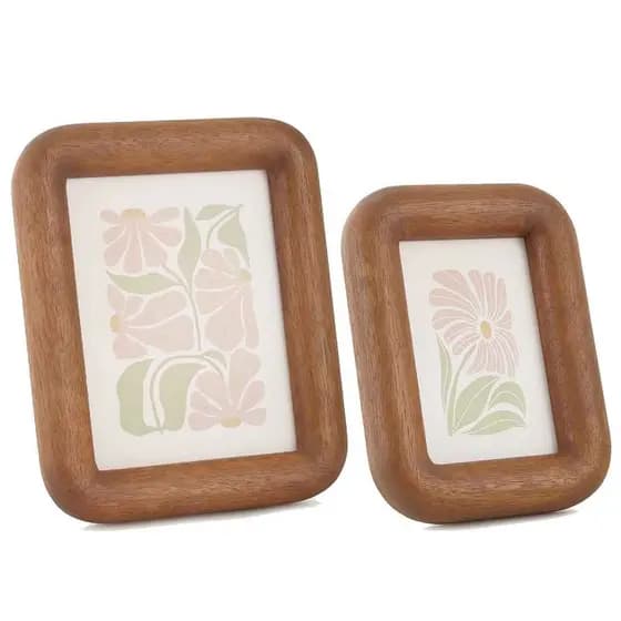 Porta Retrato Decoração Minimalista em Madeira Mart - Kit 2 Unidades