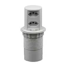 Torre De Tomada Embutir Pop 2 Tomadas 20a Cinza