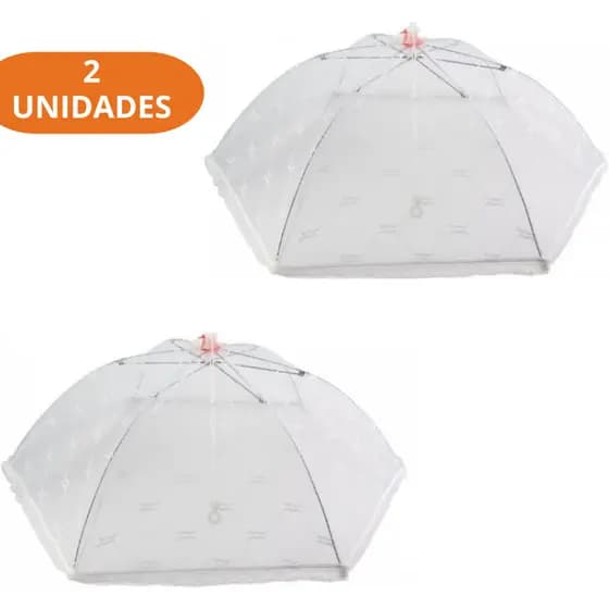 Telas Protetoras de Alimentos 53cm Retrátil Anti Insetos Dobrável Kit 2