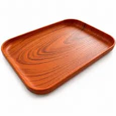 Kit Bandeja Retangular 15x20cm Estampa Madeira Porta Café Lanches Decorativa