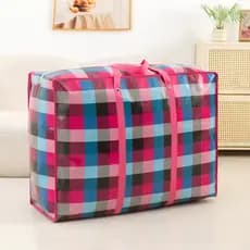 Sacola Grande 90x60x26 com Zíper Reforçada Feira Viagem Mudança Reutilizável