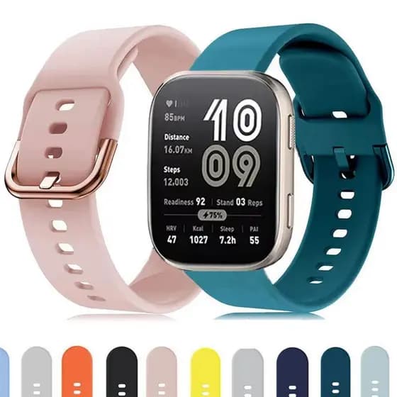 Pulseira de Silicone para Amazfit Bip 6 Bip 5 22 20mm Strap substituição esportiva para Samsung Galaxy Watch FE 7 6 5 4