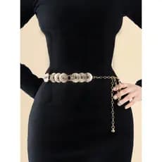 rotundidade Metal moda cinto corrente feminino elegante vestido com moda cinto feminino na cintura
