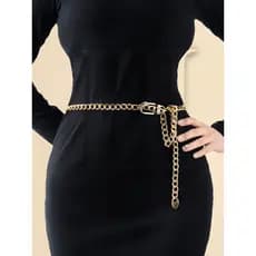 Fivela quadrada Cinturão de mulheres elegante de metal vestido com moda cinto feminino na cintura