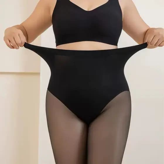 Meia Calça Térmica Feminina Peluciada Internamente Confortável e Elástica Plus Size e Translúcida