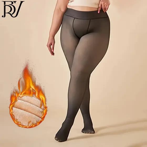 Meia Calça Térmica Plus Size Inverno Peluciada Ultraconfortável Lã Premium Elástica Tamanhos Grande