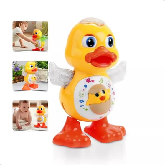 Brinquedo Infantil Pato Dançarino Musical Com Som e Luz