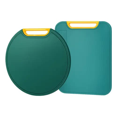 Kit 2 Tábuas Alimento Antibacteriana Corte Carne Legumes Geométrico Verde
