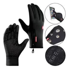 Luva Para Moto Bike Térmica Impermeável Touch Screen Cor Preto Tamanho Xl (gg)