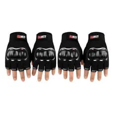 Kit 2 Par De Luvas Motociclista Meio Dedo Motoboy Unissex Preto Único