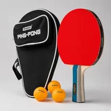 Raquete de ping pong profissional + 3 bolinhas + bag transporte tenis mesa amador iniciante jogar adulto infantil capa