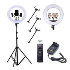Ring Light Iluminador 14 Polegadas Tres Suporte Celular Fonte Com Tripe De 2.10 Metro 48w
