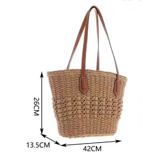 Bolsa de palha de grande capacidade para férias ,praia, nova moda bolsa de ombro