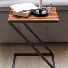 Mesa de centro, Mesa de Apoio Lateral em Ferro, Mesa de sofá de madeira, Mesa em forma de C, sofá de escritório, Móveis