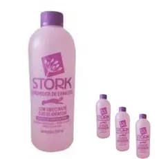 3 Removedores  De Esmaltes Sem Acetona Stork 500ml Óleo Amêndoas