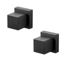 Kit 2 Acabamento Registro Quadrado Preto Fosco Metal Padrão Deca 1/2,3/4 e 1”