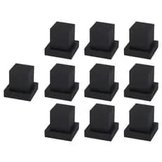 Kit com 10 Acabamentos Quadrados em Metal para Registro Deca 1/2" e 3/4" Preto Fosco