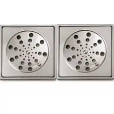 Kit 2 Ralo Quadrado 10x10 + Porta Grelha Caixilho Inox