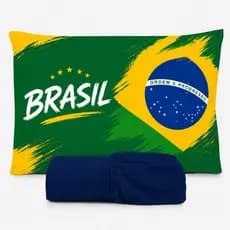 ￼JOGO DE LENÇOL SOLTEIRO BRASIL,COPA , FUTEBOL, BOLA ,FRONHA TRAVESSEIRO, LENÇOL DE ELASTICO