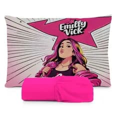 JOGO DE LENÇOL SOLTEIRO INFANTIL EMILLY VICK , DOS ROSA MENINA ,LENÇOL DE ELASTICO E FRONHA DE TRAVESSEIRO