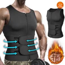 Cinta Abdominal Ajustável Power para Homens: Colete Modelador com Sauna, Redutor de Cintura para Queimar Gordura