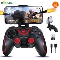 Joystick Bluetooth Universal Com Suporte Articulado Para Celular E Tablet Android Ipad Cabo USB