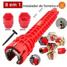 Kit de Chave 8 em 1 para Torneira e Encanamento, Troca de Pia e Filtro Facilitada