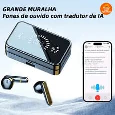 Fones Bluetooth Duplo S20 TWS Sem Fio com Microfone, Estéreo Binaural e Case de Suporte para Celular