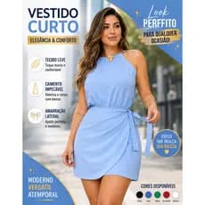 Macaquinho Short Saia Curto Duna Camadas Vestido Feminino Verão Praia Soltinho