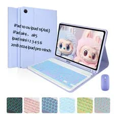 capa com teclado iluminado e mouse para iPad 10 ou 11(A16), ipad mini 1 2 3 4 5 6, air4 /5, 2018-2024 ipad Pro 11inch
