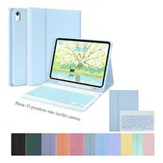 capa com teclado iluminado para iPad air4, air5, mini 1 2 3 4 5 6, ipad 10 ou 11 A16, 2018-2024 ipad pro 11inch