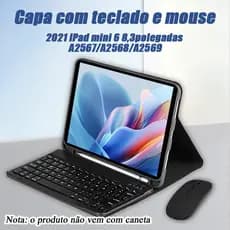 capa protetora anti-queda com Teclado e Mouse para 2021 iPad mini 6 8,3polegadas A2567/A2568/A2569