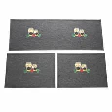 Tapetes Passadeira Bordadas Para Cozinha 3 Peças - antiderrapante emborrachado - Envio Imediato - Oferta