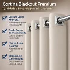 Cortina Blackout Sala e Quarto Em Tecido Grosso  Corta Luz Blecaute Premium