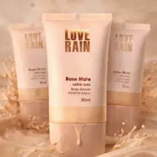 Base Líquida Matte Love Rain – Alta Cobertura, À Prova D’Água e Longa Duração Cobre Tudo 30ML