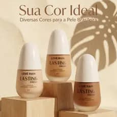 Base Líquida Love Rain Maquiagem Fluída Alta Fixação Pele Rosto Finish Lasting Premium Efeito Matte