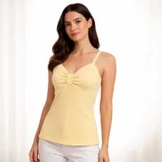 Blusa Feminina Com Alça Decote Regata Variação De Cores - Envio Imediato
