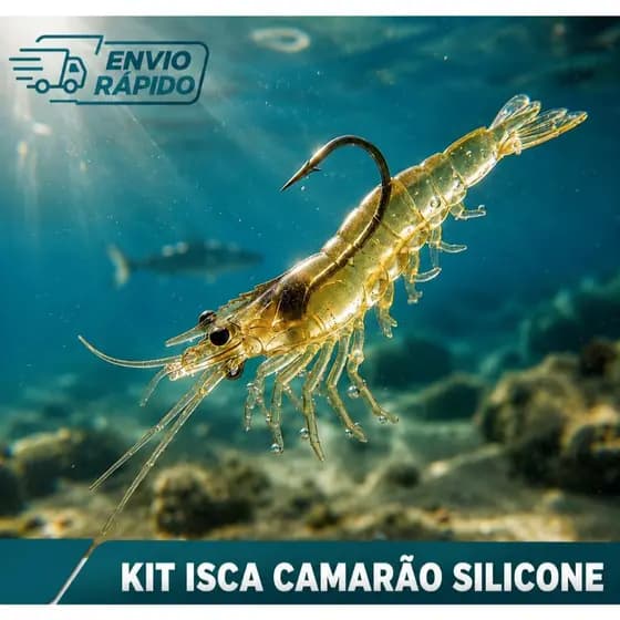 Kit Iscas Artificiais Pesca Macias De Pesca De Camarão Em Silicone Aromatizado Com Anzol 4cm e 2g