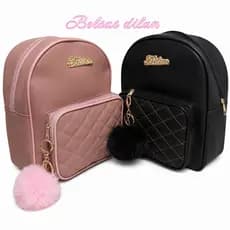 Mochila Passeio Casual Mochila Mini Bag De Costas Para Dia Dia com pompom