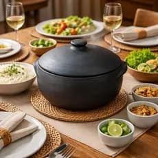 Panela de Barro 3 Litros com Tampa | Ideal para Feijão, Arroz e Ensopados | Alta Durabilidade e Sabor Caseiro
