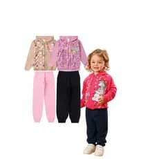 Kit 4 Peças Conjunto Moletom Feminino/Menina Infantil e Juvenil - Casaco com Capuz e Calça Inverno
