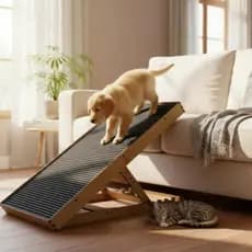 Pet Rampa  Ajustável 4 Alturas Antiderrapante, Mdf Até 20kg elevação de pet ao sofá ou cama ou carro