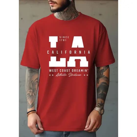 Camiseta Malha Algodão 30.1 Premium Style Street Wear Lançamento LA California