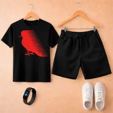 Kit Infantil Camiseta Reserva e Bermuda Moletom + Relógio infantil