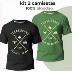 kit 2 Camiseta Country Masculina Texas 100% Algodão Premium lançamento