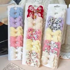 4/10 Peças/Set Meninas Novo Artesanal Dupla Camada Impresso Bowknot Grampo De Cabelo Bonito Crianças Acessórios Para O A