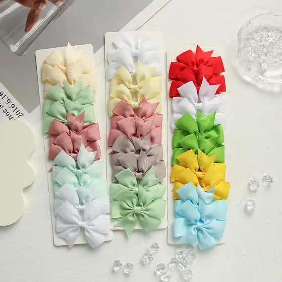 10 Pçs/Set Doce Meninas Fita Grampo De Cabelo Colorido Bowknot Headwear Crianças Acessórios Atacado