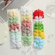10 Pçs/Set Doce Meninas Fita Grampo De Cabelo Colorido Bowknot Headwear Crianças Acessórios Atacado