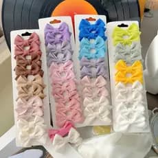 6/10 Pçs/Set Feito À Mão Crianças Cor Sólida Bowknot Veludo Grampo De Cabelo Para Bebês Meninas Acessórios