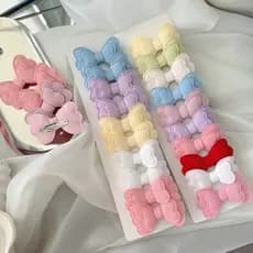 4/10 Pçs/Set Doce Cor Grampos De Cabelo Conjunto Para Meninas Dupla Camada Arcos Bonito Franja Grampo Algodão Seguro Cri